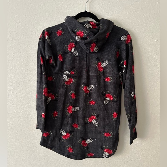 Lularoe, amber hoodie, floral and cows, size small - Picture 2 of 2